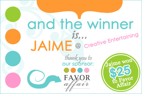 Favor Affair Giveaway Winner