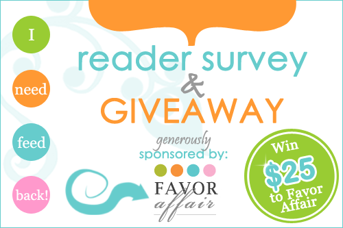 Reader Survey & Favor Affair Giveaway