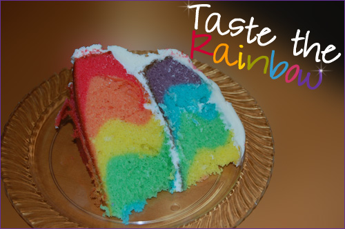 Rainbow Cake Slice - Taste the Rainbow!