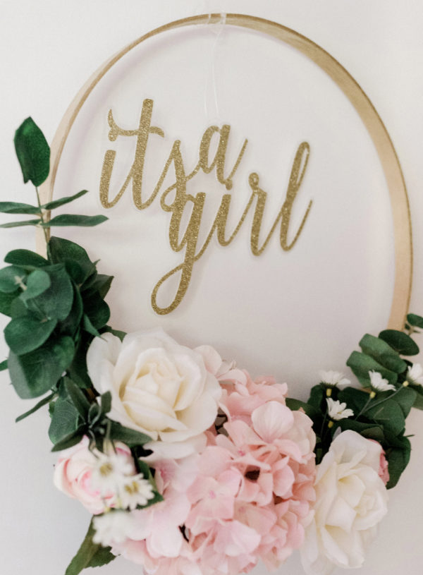 DIY It’s A Girl New Baby Floral Embroidery Hoop Wreath (Tutorial)