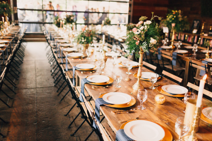 Rustic Industrial Tablescape Wedding, Union on Eighth in Georgetown, Texas | EntertainingLife.com