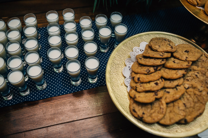Groom's Cookies and Milk in Shot Glasses | EntertainingLife.com